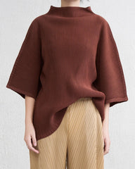 Elegant Mock-Neck Pleated Top