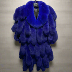 Genuine Fox Fur Tail Oversized 2-in-1 Coat