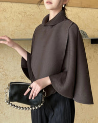 Luxury Pleated Capelet Top