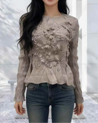 Luxury Crinkle Pleated Top