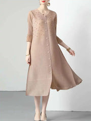 Premium Pleated Blouse Dress