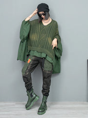 Women's Oversized Batwing Sleeve Knit Sweater