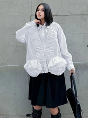 Oversized Ruffle Blouse Top