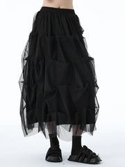 Luxury Black Tiered Tulle Skirt