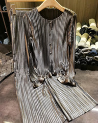 2-Piece Pleated Trouser Set