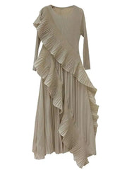 Luxury Plissé Waterfall Dress