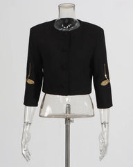 Elegant Cropped Jacket & Midi Skirt