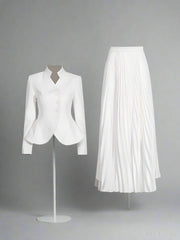 Women's Luxury Chic Blazer & Two-Piece Skirt Set