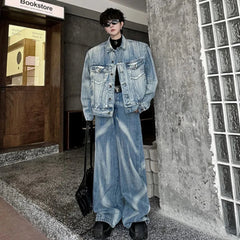 Men's Luxury Streetwear Denim Jacket + Jeans Set