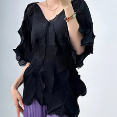 Elegant Petite Pleated 2-Piece Set