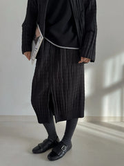 Quilted Pleated Jacket & Skirt