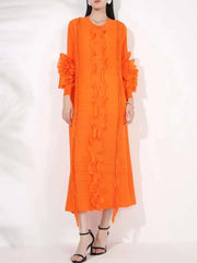 Textured Modern Pleated Dress