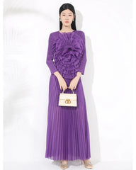 Truly Pleated Floral Top & Skirt