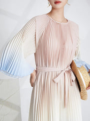 HEYFANCYSTYLE Pastel Ombre Pleated Dress