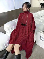 Luxury Asymmetrical Sweater Dress
