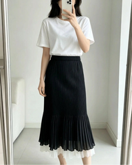 Elegant Pleated Plissé Skirt