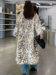 Women's Warm Luxury Leopard Faux Fur Coat