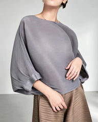 Batwing Pleated Blouse Top