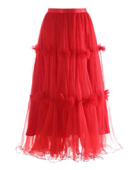 Luxury Bow-Detail Tulle Skirt