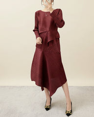 Luxury Pleated Skirt & Blouse Set