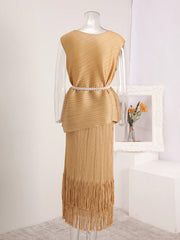Truly Pleated Tank Top & Skirt
