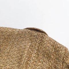 Luxe Gold Metallic Tweed Coat