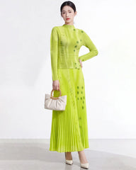 Luxury Geometric Plissé Skirt Set