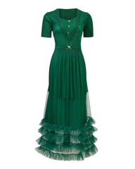 Elegant Pleated Tulle Dress