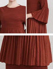 Luxury Pleats Flared-Cuff Top