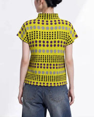 Luxury Plisse Polka Dot Top
