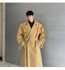 Men's Shoulder Padded Oversized Trench Coat | Luxury Streetwear