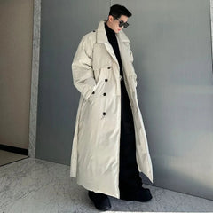 Men's Extra Long Padded Down Trench Coat