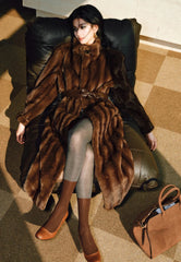 Luxury Faux Fur Belted Long Coat