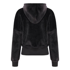 Women's New Zipper Elegance Black Cropped Hoodie