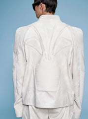 Men's Vegan Leather Ribbed Jacket