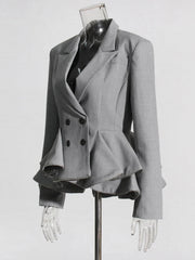 Premium Ruffled Peplum Blazer