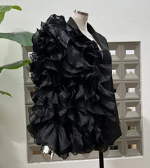 Luxury Ruffled Asymmetric Blazer