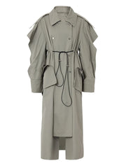 Luxury Grey Trench Coat with Unique Pockets