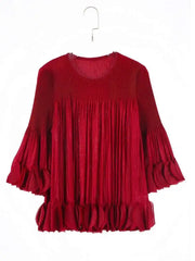 Luxury Plissé Ruffle Blouse