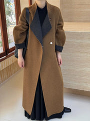Elegant Belted Longline Wool-Blend Coat