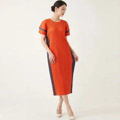 Organza Pleated Midi Dress