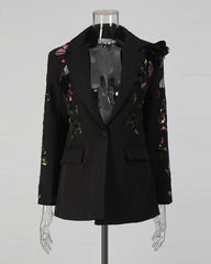 Luxury Floral & Sequin Blazer