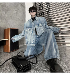 Men's Luxury Streetwear Denim Jacket + Jeans Set