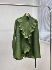 Pleated Ruffle Japanese Cardigan