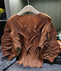 Sculptural Pleated Crinkle Top