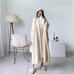 Women's Oversized Knitted Coat with Pockets