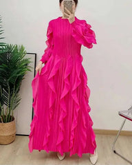 Luxurious Plissé Ruffles Dress