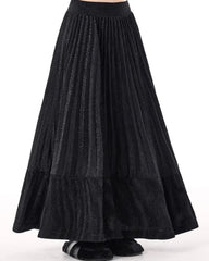 Pleated Crepe Maxi Skirt