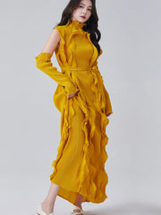 Truly Plissé Ruffle Sleeveless Dress