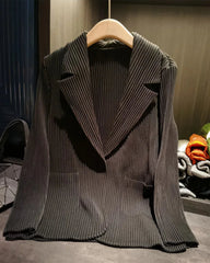 Thick Pleated Draped Cardigan